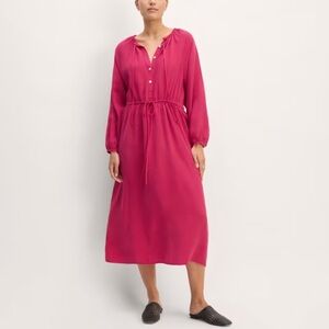 Everlane The Tencel Gathered Maxi in Red Currant
